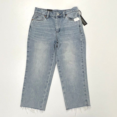 Blank NYC Women's Denim Capri Light Wash Blue High Rise Raw Hem Sz 24 NWT