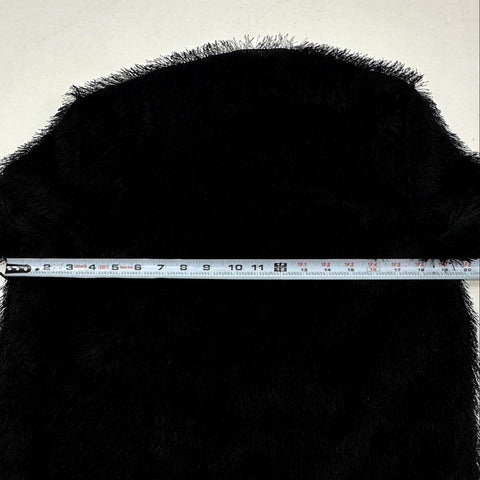 Kardashian Kollection Women's Black Fringed Fur Shaggy Jacket Sz M NWT