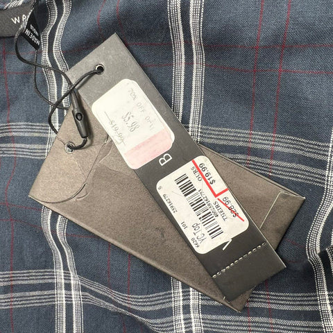 Walter Baker NWT Dorothy Dark Grey Plaid One Shoulder Ruffle Top Women's S