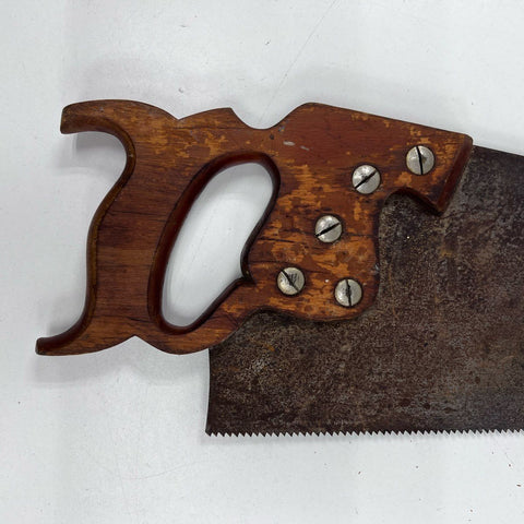 Vintage Disston 30" Handsaw Wood Handle Made in USA Woodworking Tool