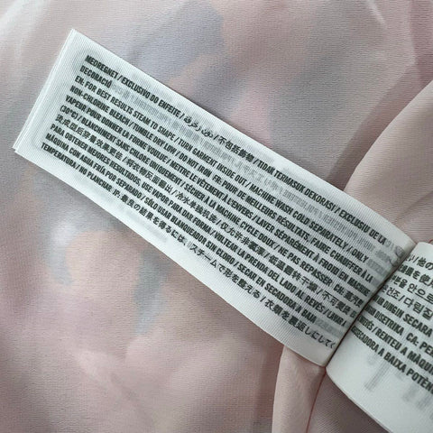 Abercrombie Women's Pink Abstract Ruched Drapey Cowl Back Maxi Dress M NWT