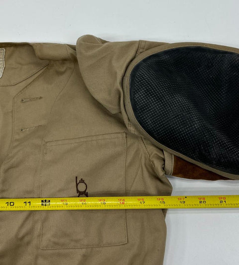 Vintage 80s Bob Allen Tan Shooting Hunting Field Jacket Leather Pad Mens 38