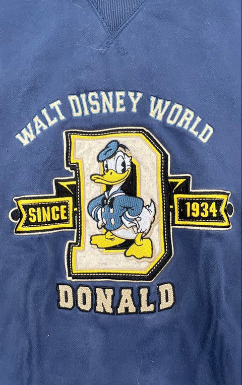Vintage 90s Walt Disney World Donald Duck Embroidered Hoodie Pullover Sz XL