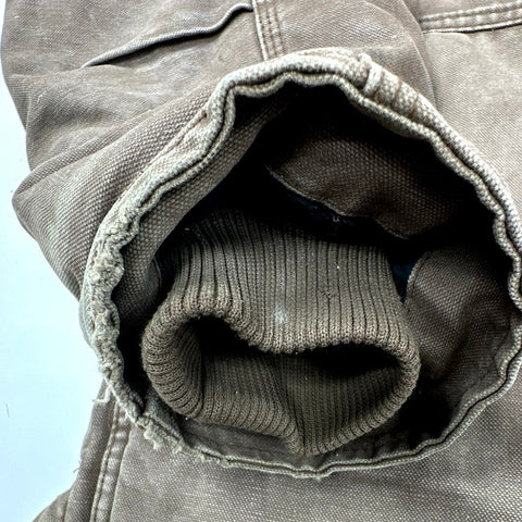 Schmidt Men's Brown Quilt Lined Distressed Canvas Work Jacket Coat Sz L