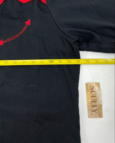 Scully Men's Western Shirt Black Red Floral Tooled Embroidered Snap XXL P-634