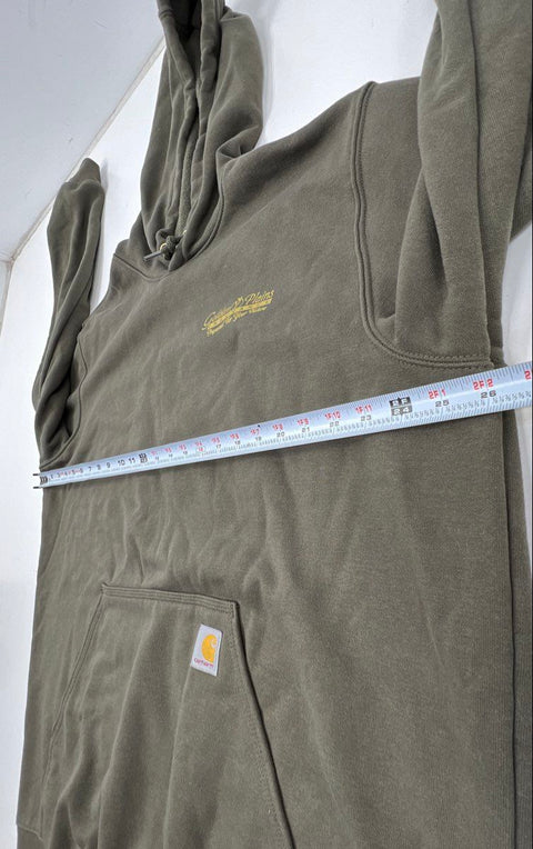 Lot of 2 Carhartt Hoodies Full Zip Pullover Grey Olive Workwear Sz XL