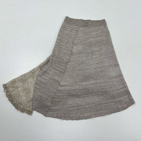 NWT Sleeping on Snow Layered Fringe Sweater Skirt Set Neutral Women's Size M
