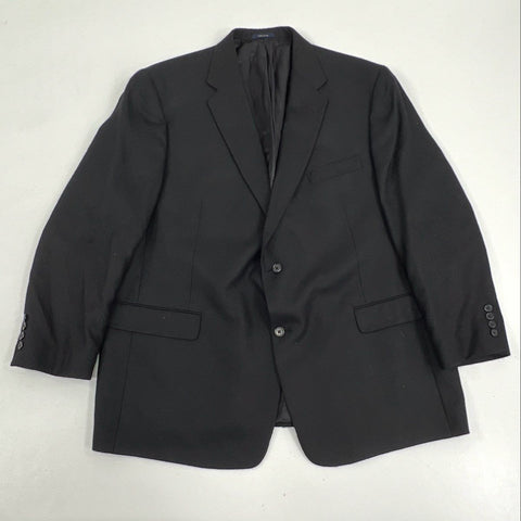 Vintage 90s Hart Schaffner Marx Men's Blazer Black Loro Piana Cashmere 46R