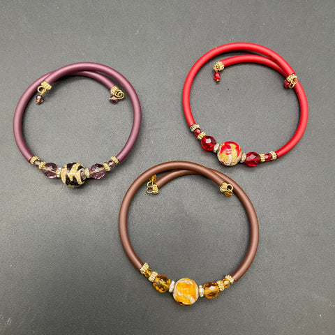 Crystal Art Glass Beaded Bracelet Lot of 9 Mixed Multi-Color Fashion Jewelry