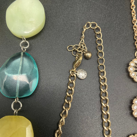 J.Crew Statement Necklace Lot of 8 Gold Tone Beaded Bib Floral Stone Jewelry