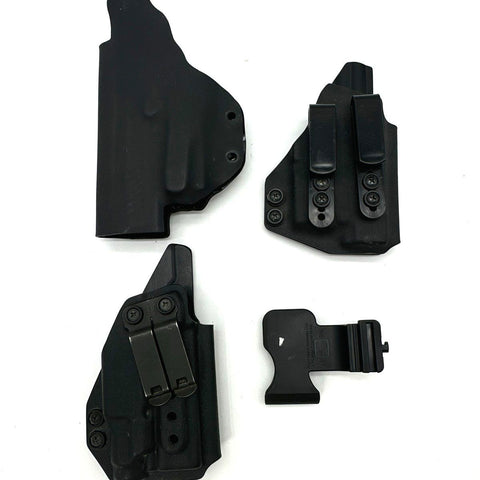Kydex Gun Holster Lot 3 Holsters and 1 Appendix Clip Black RH Large Frame