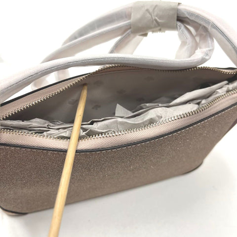 Kate Spade NWT Rose Gold Glitter Fabric Crossbody Bag K4624