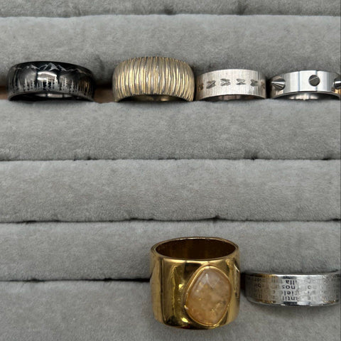 Fashion Jewelry Lot of 10 Band Style Rings Spike Filigree Engraved Landscape