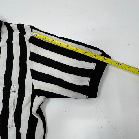 Vintage 70s Sand-Knit Referee Striped Quarter Zip Polo Single Stitch USA Sz L