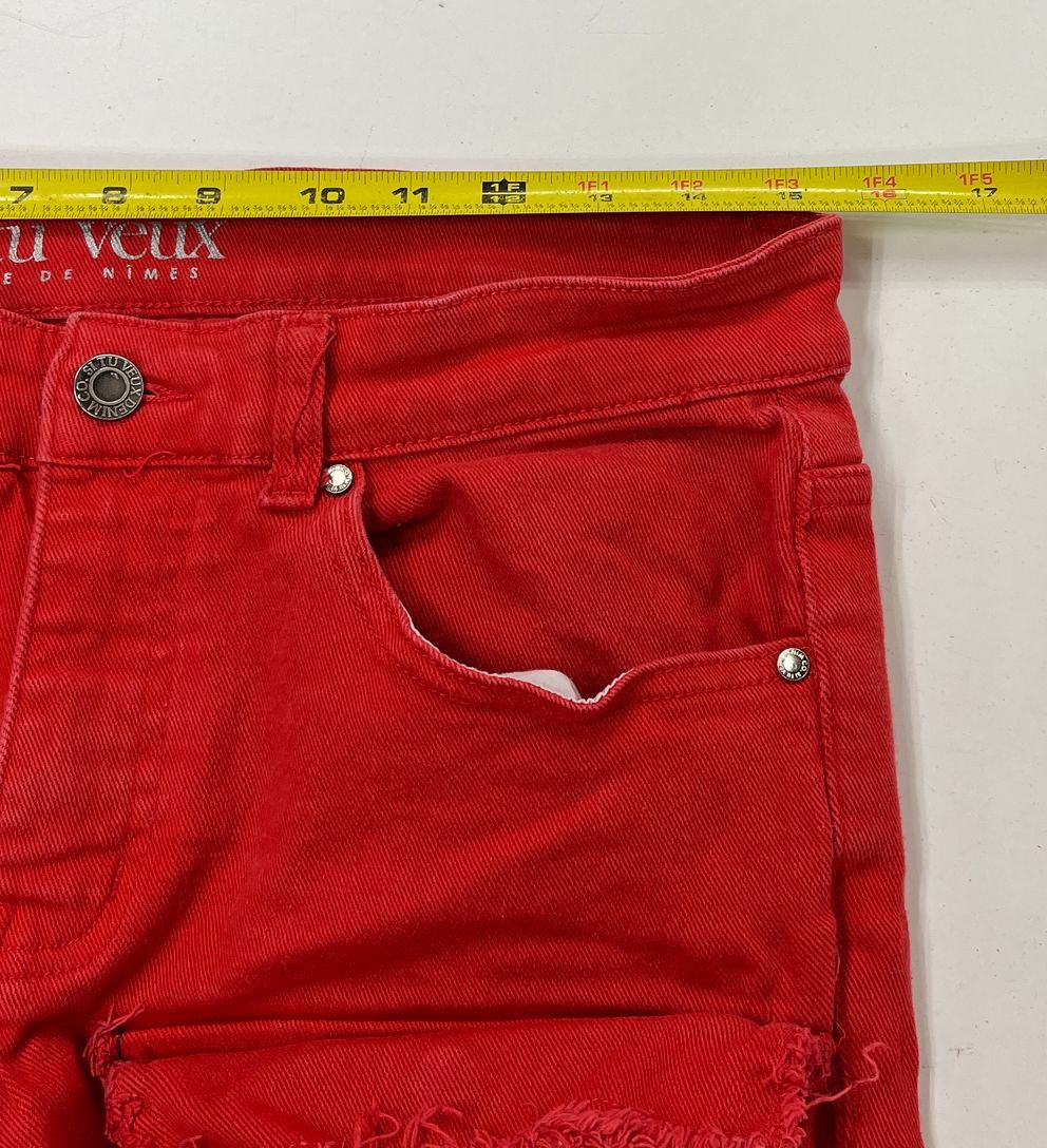 Si Tu Veux Red L'homme Super Stacké Flare Leg Cargo Jeans Men's 32 NWT