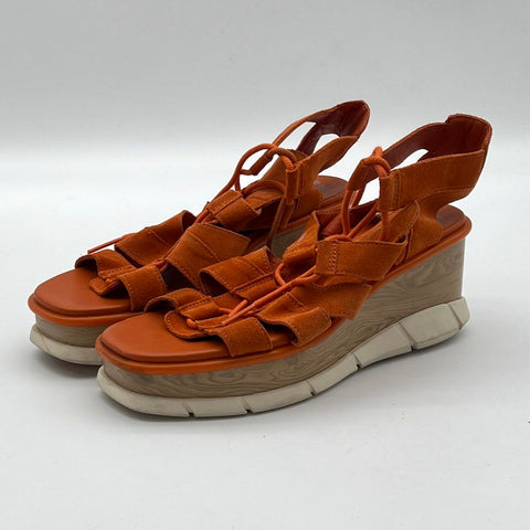 Sorel Kinetic Impact Wedge Lace Sandal Canyon Orange Women's Size 11