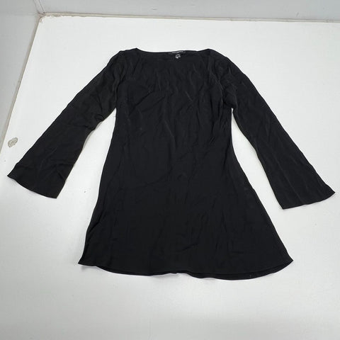 NWT French Connection Black Bell Sleeve LENZING Viscose A-Line Dress Women's 12