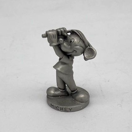 Disney Pewter Figurine Lot Mickey Mouse Golfing Minnie Mouse Heart 2 Pieces