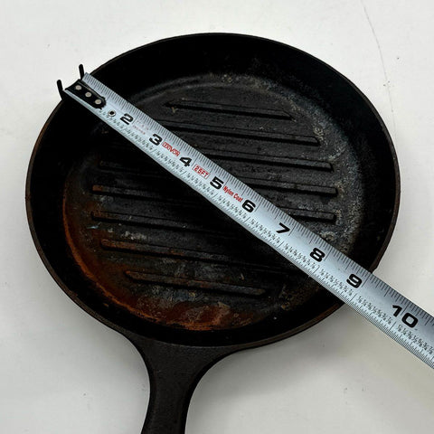 Lodge 9 Inch Cast Iron Skillet and Grill Pan 2 Piece Lot Made in USA