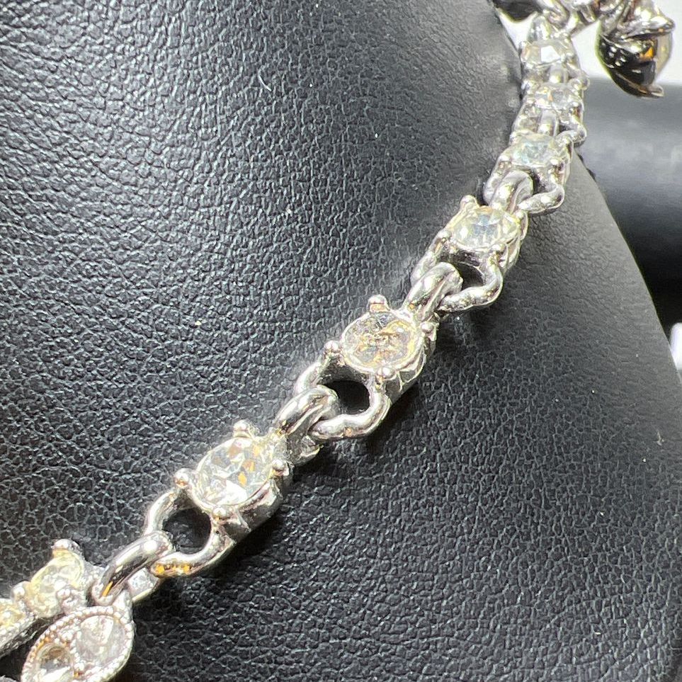 Bogoff Rhinestone Silver Tone Necklace