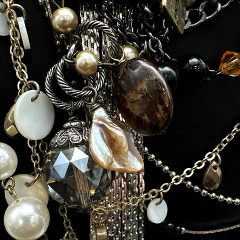 Mixed Fashion Necklaces Jewelry Lot Faux Pearl Charms Cross Sombrero Flower