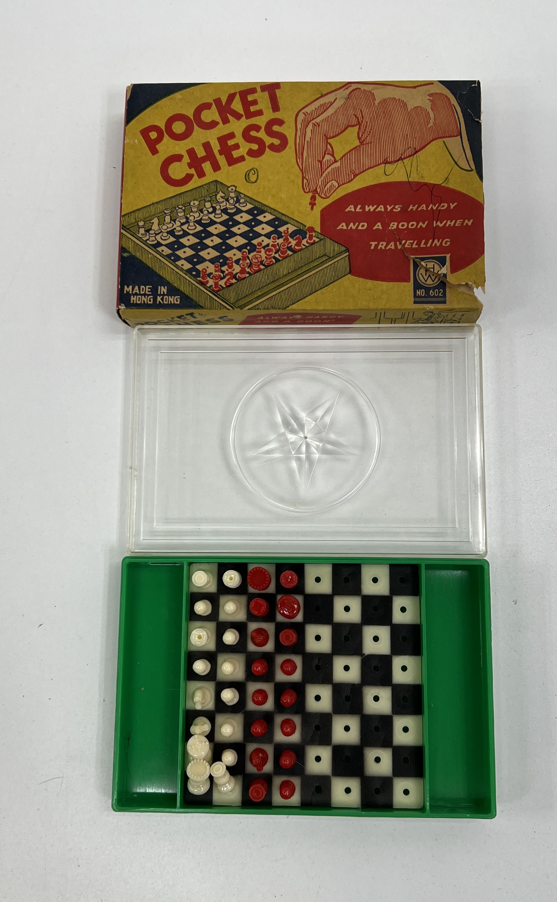 Vintage Board Games Lot Of 2 Hi-Q & Pocket Chess Mini Game