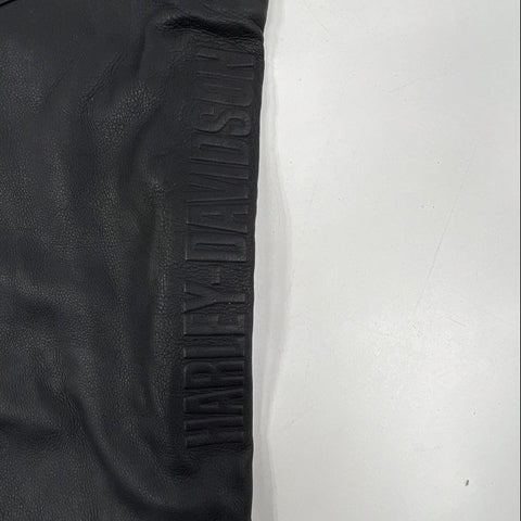 Harley-Davidson Unisex Black Leather Motorcycle Riding Chaps Side Zip Sz 2XL