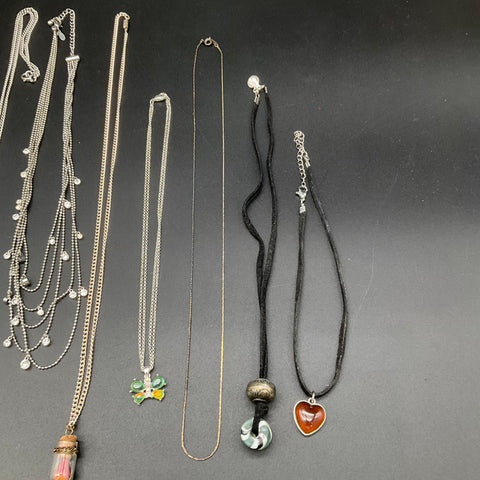 Ed Hardy Brighton Vintage Modern Jewelry Lot of 12 Necklaces Rose Cross Heart