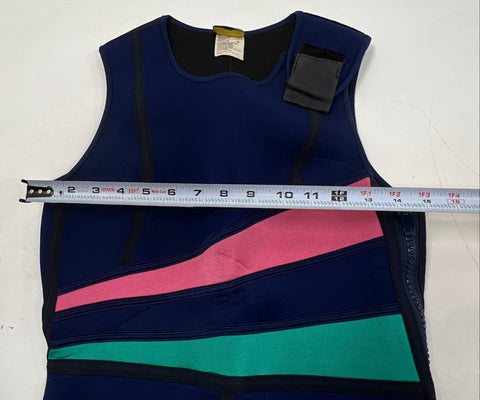 Vintage 90s Bare Women's Navy Blue Colorblock Neoprene Long John Wetsuit Sz 14