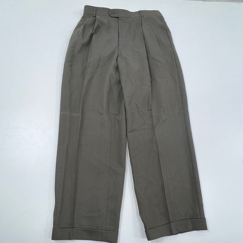 Vintage 90s Joseph Abboud Double Breasted Pleated Cuffed Wool Suit Sz 42