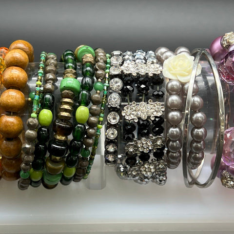 BCBGeneration Beaded Rhinestone Costume Jewelry Lot 20+ Bracelets Cuffs Bangles