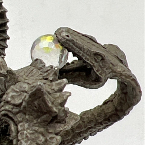 Ral Partha Pewter Hydra Dragon Figurine PP801 1986 Vintage 4 Inch Crystals