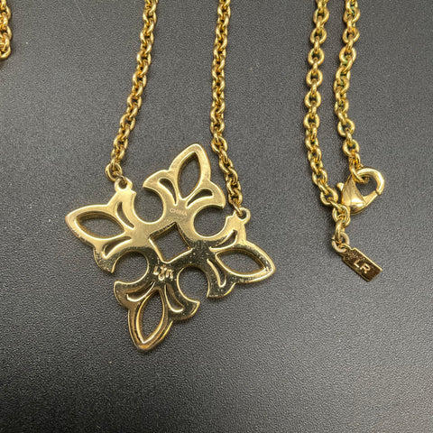 Lauren Ralph Lauren LRL Gold Tone Rhinestone Quatrefoil Necklace Set of 2