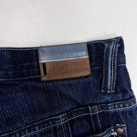 Vintage Y2K Rocawear Men's Dark Wash Baggy Denim Jeans Sz 32x34