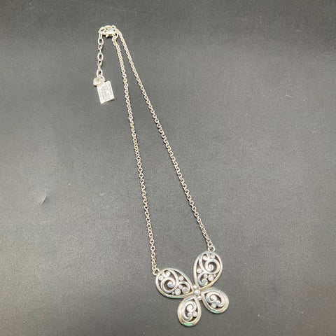 Brighton Silver Tone Crystal Contempo Butterfly Necklace 18" NWT
