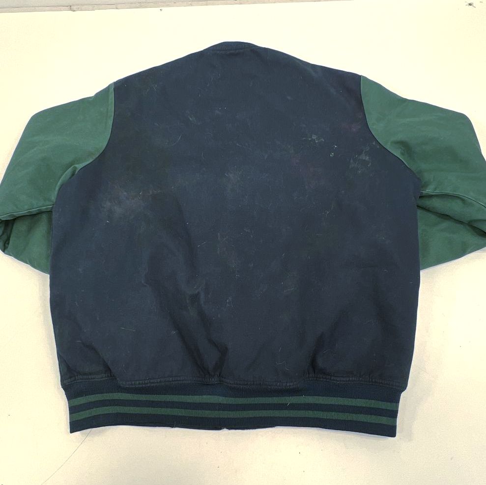 Dickies Navy Blue Green Colorblock Quilted Lined Work Bomber Jacket Men's L