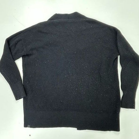 Lululemon Women's Black Ribbed Knit Open Front Cardigan Sweater Size XL/XXL