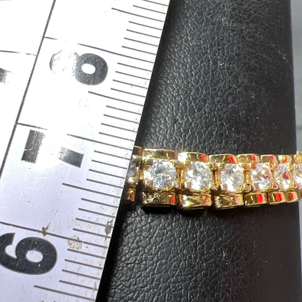 925 Sterling Silver Vermeil CZ Tennis Bracelet