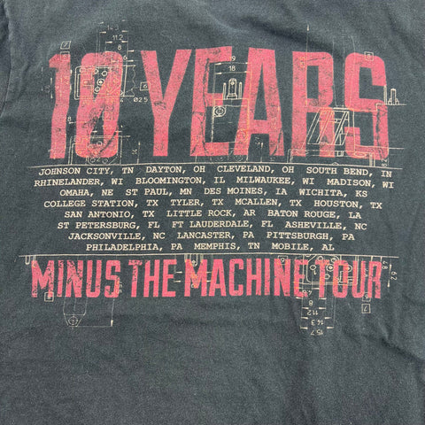 2012 10 Years Minus The Machine Tour T-Shirt Graphic Band Tee Gildan Sz M