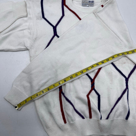 Vintage 90s Pringle Sports Nick Faldo Cotton Argyle Golf Sweater Sz M