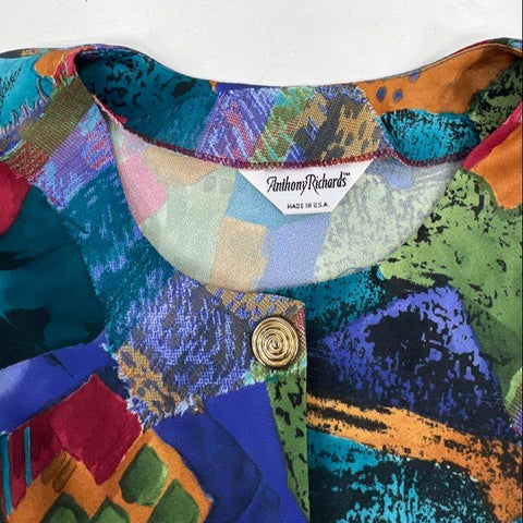 Vintage Anthony Richards 2-Piece Skirt Set Size 10 Abstract Print Made in USA