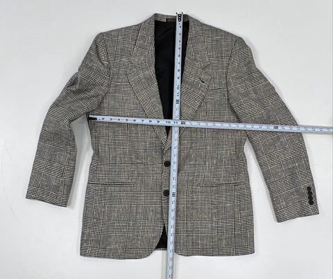 Lot of 2 Vintage 90s Oscar de la Renta Men's Blazers Plaid Herringbone Gray