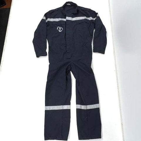 Y2K Fecsa French Navy Marine Nationale Reflective Work Coveralls Jumpsuit M