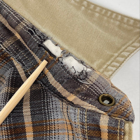 Carhartt Men's Tan Flannel Lined Canvas Shirt Jacket Workwear Size XL