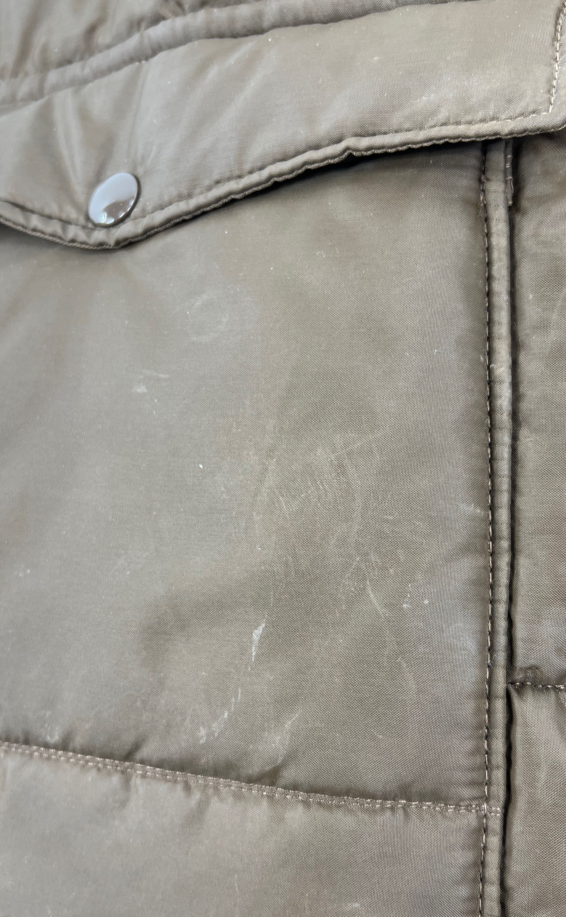 VTG Men's Stark Bros Orchards Stark Trees Brown Puffy Vest Snaps - Size Medium