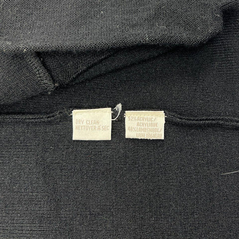 Vintage 90s Jones New York Women's Black Pocket Watch Embroidered Cardigan