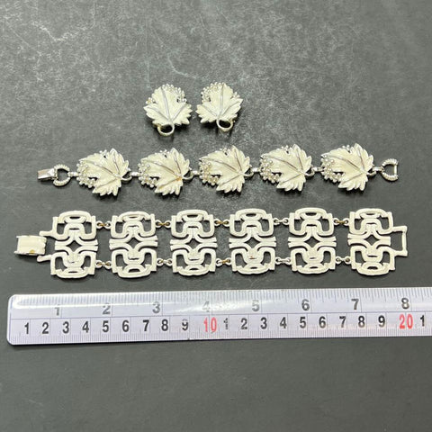 Vintage 60s Trifari Monet Sarah Coventry White Enamel Jewelry Lot of 6