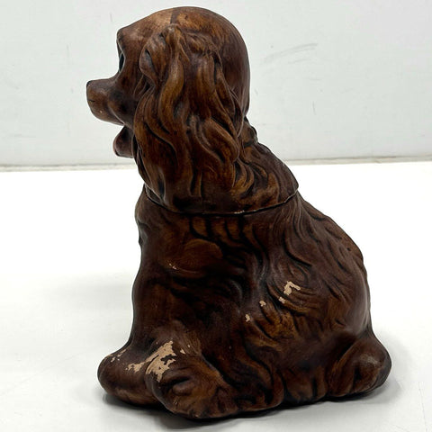 Vintage Ceramic Dog Cookie Jar Cocker Spaniel 10 Inch Hand-Painted Figurine