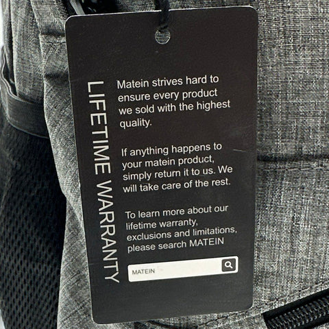 Matein 18" Large Grey Travel Laptop Backpack USB Charging Port NWT