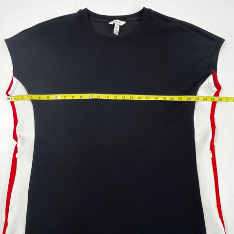 Spanx Women's Black Colorblock Side Stripe Tunic Mini Dress Zipper Pockets Sz 1X